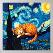 van Gogh Cat Art Poster (Vorne)