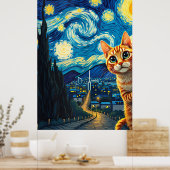 van Gogh Cat Art Poster (Küche)