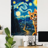 van Gogh Cat Art Poster (Heimbüro)