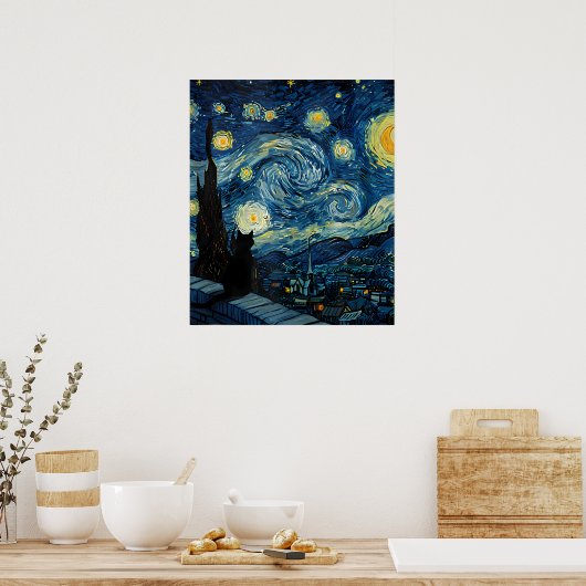 van Gogh Cat Art Poster (Küche)