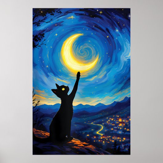 van Gogh Cat Art Poster (Vorne)