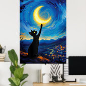 van Gogh Cat Art Poster (Heimbüro)