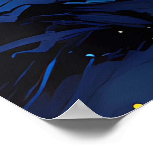 van Gogh Cat Art Poster (Ecke)