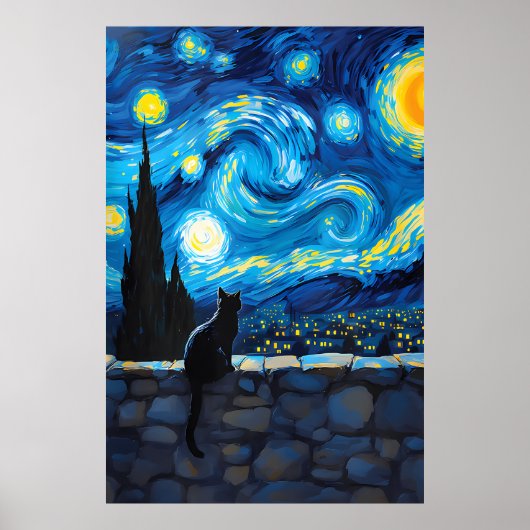 van Gogh Cat Art Poster (Vorne)