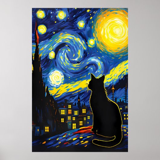 van Gogh Cat Art Poster (Vorne)