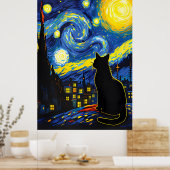 van Gogh Cat Art Poster (Küche)
