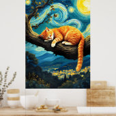 van Gogh Cat Art Poster (Küche)