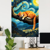 van Gogh Cat Art Poster (Heimbüro)