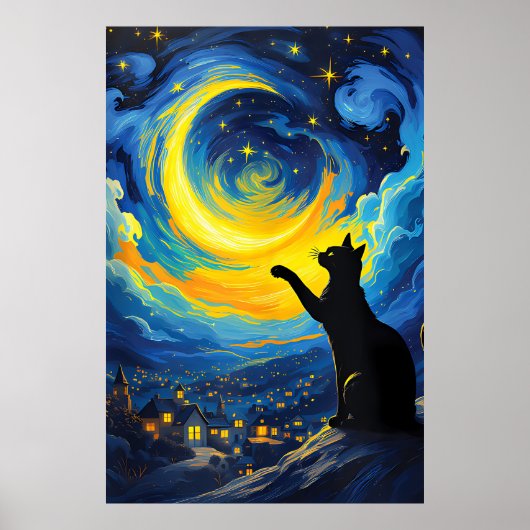 van Gogh Cat Art Poster (Vorne)