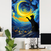 van Gogh Cat Art Poster (Heimbüro)