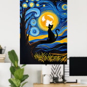 van Gogh Cat Art Poster (Heimbüro)