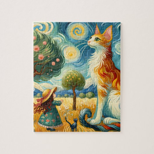 Van Gogh Cat Puzzle (Vertikal)
