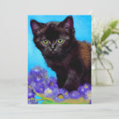 Van Gogh Cat und Blume Ankündigung (Stehend Vorderseite)