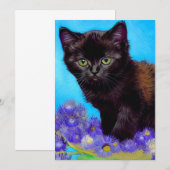 Van Gogh Cat und Blume Ankündigung (Vorne/Hinten)