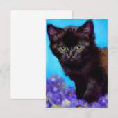 Van Gogh Cat und Blume Begleitkarte (Vorne/Hinten)