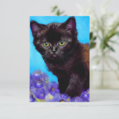 Van Gogh Cat und Blume Begleitkarte (Stehend Vorderseite)