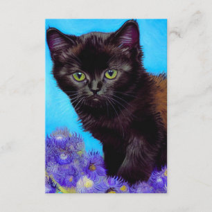 Van Gogh Cat und Blume Begleitkarte