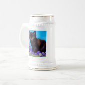 Van Gogh Cat und Blume Bierglas (Vorderseite Links)