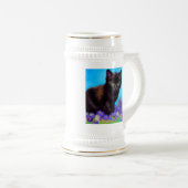 Van Gogh Cat und Blume Bierglas (VorderseiteRechts)