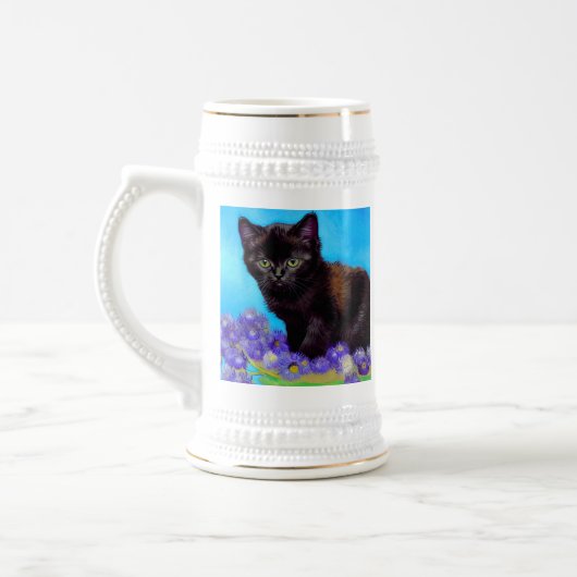 Van Gogh Cat und Blume Bierglas (Links)