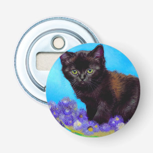 Van Gogh Cat und Blume Flaschenöffner