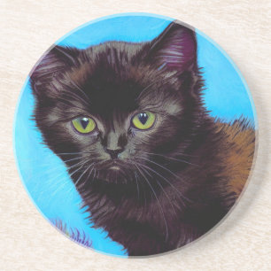 Van Gogh Cat und Blume Getränkeuntersetzer