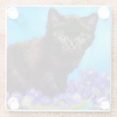 Van Gogh Cat und Blume Glasuntersetzer (Rückseite)