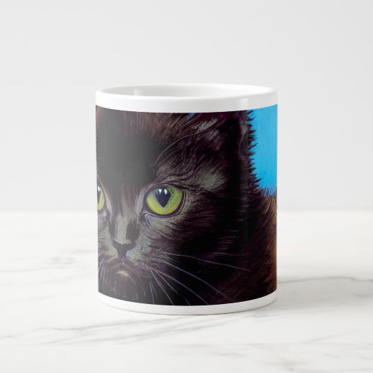 Van Gogh Cat und Blume Jumbo-Tasse (Vorderseite)