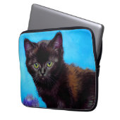 Van Gogh Cat und Blume Laptopschutzhülle (Vorderseite Links)