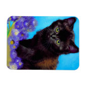 Van Gogh Cat und Blume Magnet (Horizontal)