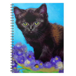 Van Gogh Cat und Blume Notizblock