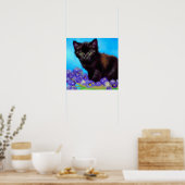 Van Gogh Cat und Blume Poster (Küche)