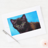 Van Gogh Cat und Blume Rechteckiger Aufkleber (Umschlag)