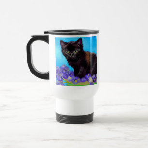 Van Gogh Cat und Blume Reisebecher