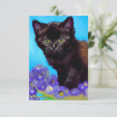 Van Gogh Cat und Blume RSVP Karte (Stehend Vorderseite)