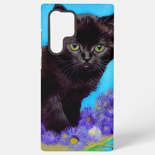 Van Gogh Cat und Blume Samsung Galaxy Hülle (Rückseite)