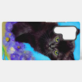 Van Gogh Cat und Blume Samsung Galaxy Hülle (Rückseite (Horizontal))