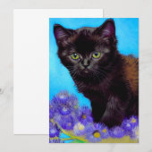 Van Gogh Cat und Blume Save The Date (Vorne/Hinten)