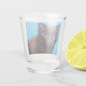 Van Gogh Cat und Blume Schnapsglas (Rückseite)