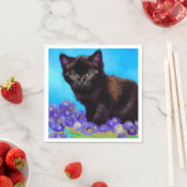 Van Gogh Cat und Blume Serviette (Beispiel)