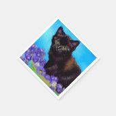 Van Gogh Cat und Blume Serviette (Ecke)