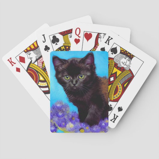 Van Gogh Cat und Blume Spielkarten (Rückseite)