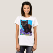 Van Gogh Cat und Blume T-Shirt (Vorne ganz)
