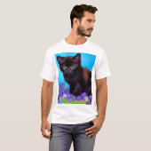 Van Gogh Cat und Blume T-Shirt (Vorne ganz)