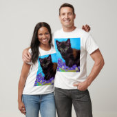 Van Gogh Cat und Blume T-Shirt (Unisex)