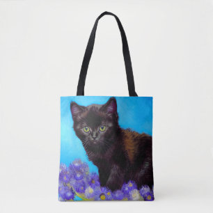 Van Gogh Cat und Blume Tasche