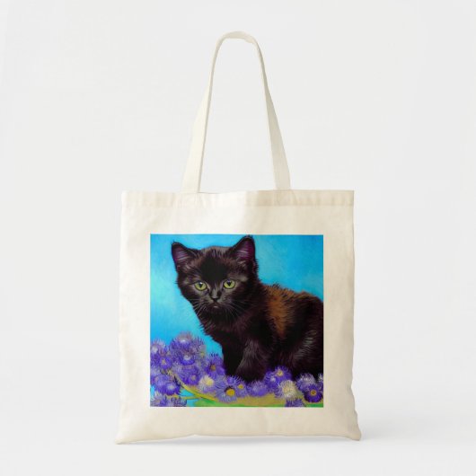 Van Gogh Cat und Blume Tragetasche (Vorne)