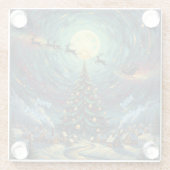 Van Gogh Christmas Glass Coaster Winter Village Glasuntersetzer (Rückseite)