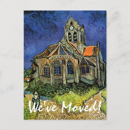 Van Gogh Church in Auvers, Adresänderung Ankündigungspostkarte (Vorderseite)