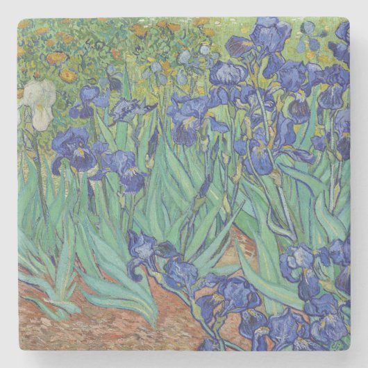 Van Gogh Classic Painting Irises Floral Botanical Steinuntersetzer (Vorderseite)